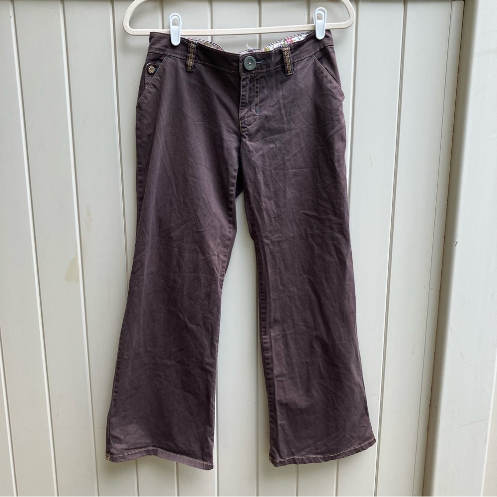 Old Navy vintage brown pants Y2K low rise flare 2 short - Picture 12 of 14